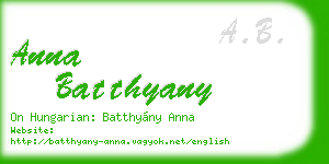 anna batthyany business card
