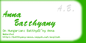 anna batthyany business card